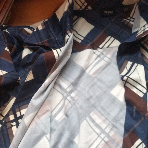 Vintage Mossino Silky patterned blue, brown and white with purple buttons mint! - Picture 3 of 4